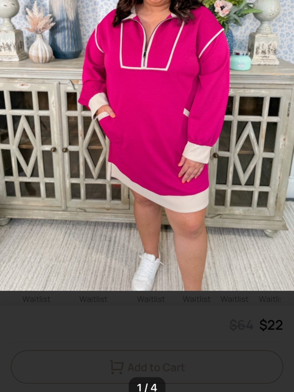 Entro Pink and Cream Dress